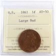 1861 Large Bud Nova Scotia 1-cent ICCS Certified AU-50 Online now