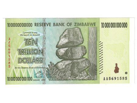 Zimbabwe 10 Trillion Dollar Note UNC+ Sale