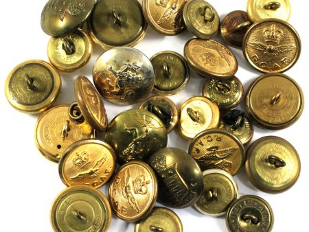 Lot of 29x Military & Other Buttons, 29Pcs (Duplicates, Some Corrosion) on Sale