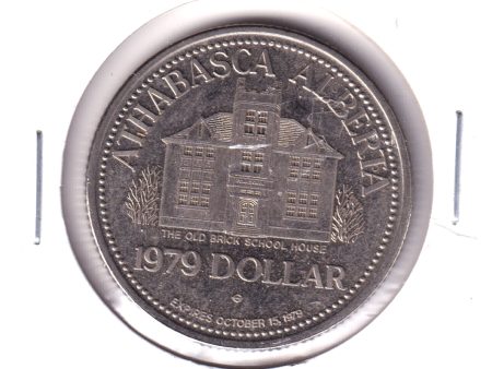 1979 Athabasca Alberta Trade Dollar Token - The Old Brick School Life Fashion