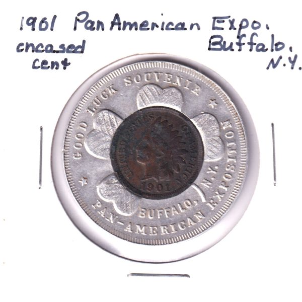 1901 Pan-American Exposition, Buffalo, N.Y., Medallion with Encased 1-Cent on Sale