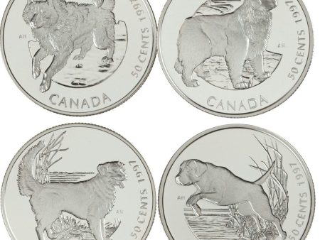 RDC 1997 Canada 50-cent Dogs of Canada 4-coin Sterling Silver Set (Impaired) Discount