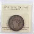 1874 Newfoundland 50-cents ICCS Certified F-12 Online now