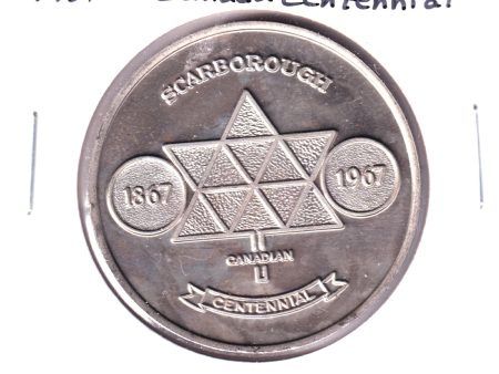 1967 Scarborough, Ontario, Canadian Centennial Silver-colour Medallion on Sale