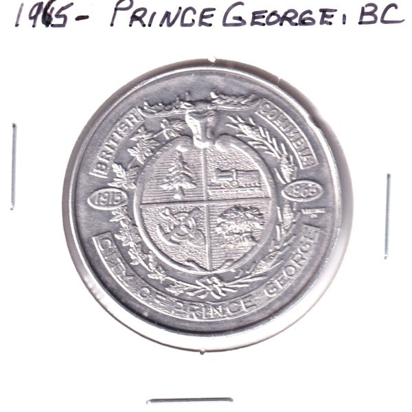 1965 Prince George, B.C., Golden Jubilee Medallion: White Spruce Capital of the World For Sale