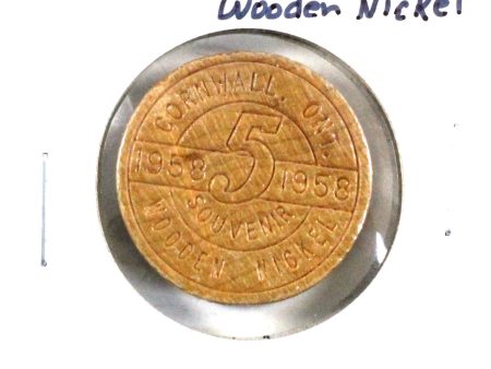 Cornwall, Ontario, 1958  Inundation Days  Wooden Souvenir Nickel For Discount