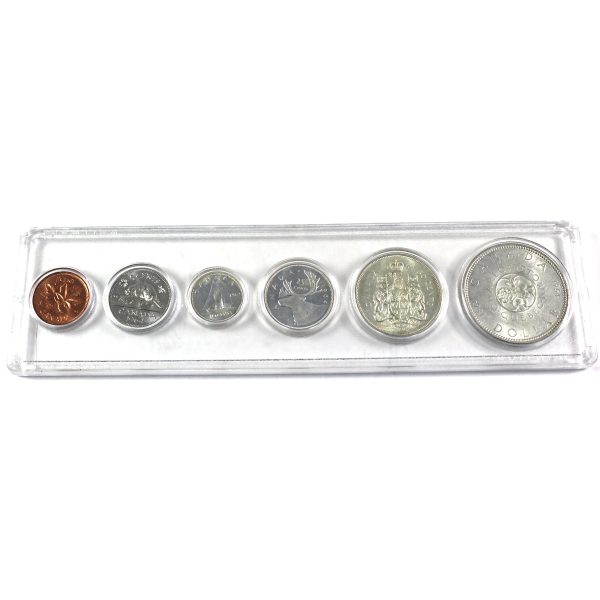 1964 Canada 6-coin Silver Year Set in Snap-lock Case (Lightly toned) Online Sale