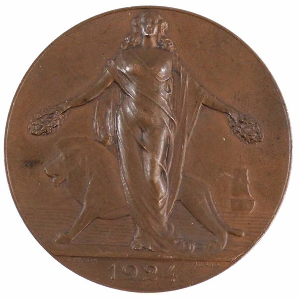 1923-1924 British Empire Exhibition Bronze Medal - Malta Preliminary Show on Sale