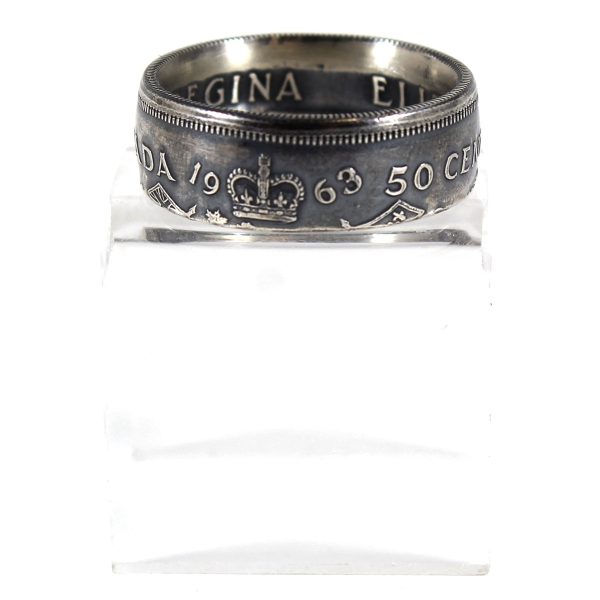 1963 Canada 50ct Coin Custom Jewellery Ring Size 10 - Made from a real 50-cent coin! on Sale