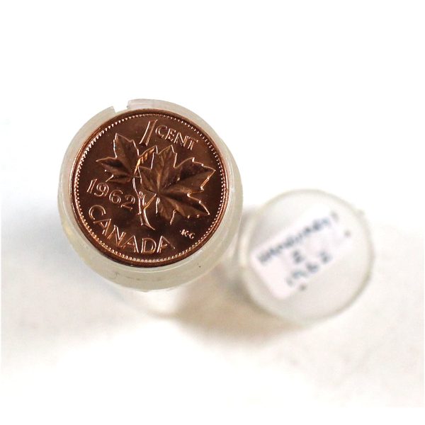 1962 Canada 1-Cent Hanging 2 Variety Roll in Plastic Tube Online Sale