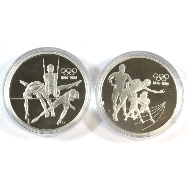 Pair of 1992 Canada $15 Olympic Centennial Silver 2-Coin Set, 2Pcs, Coins Only Discount