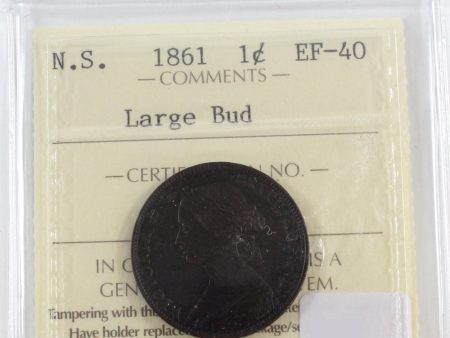 1861 Large Bud Nova Scotia 1-cent ICCS Certified EF-40 on Sale