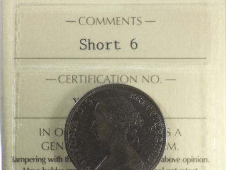 1864 Short 6 New Brunswick 1-cent ICCS Certified AU-55 For Cheap