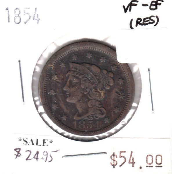 1854 USA Penny, VF-EF (Residue) Online now