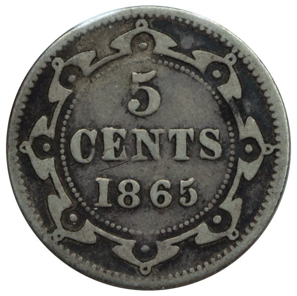 1865 Newfoundland 5-cents Fine (F-12) $ Online Hot Sale