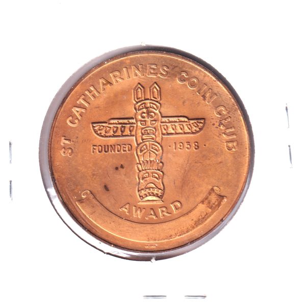 1967 St. Catharines, Ontario, Canada&apos;s Centennial Medallion: Coin Club (Lightly Toned) For Sale