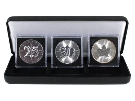 Lot of 3x Commemorative $5 Silver Maple Leaf 1oz Coins & Case (No Tax) See description For Sale