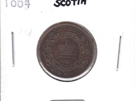 1864 Nova Scotia 1 2 Cent Almost Uncirculated (AU-50) Online now