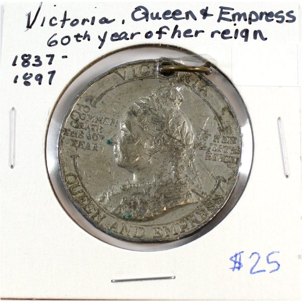 1837-1897 Victoria Queen and Empress 60th Year of Reign Medal Hot on Sale