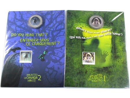 Set of 2 2014 & 2015 Haunted Canada 25-Cents Coin and Stamp Sets, 2PCS Fashion