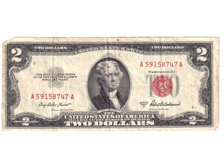 1953 USA $2 Note, Various Series (May have writing, tears, or other issues) Supply