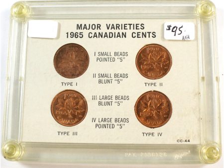 1965 Canada 1-Cents with Major Varieties in Acrylic Case Supply