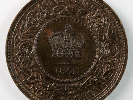 1861 Large Bud Nova Scotia 1-cent AU-UNC (AU-55) $ For Cheap