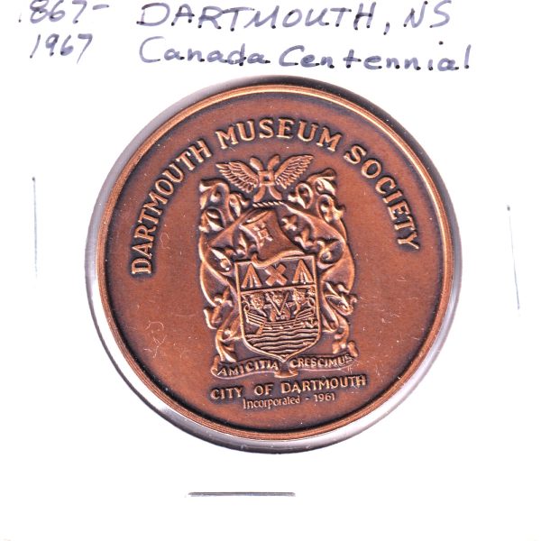 1967 Dartmouth Museum Society (Nova Scotia) Canada&apos;s Centennial Medallion For Discount