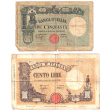 Pair of 1942 & 1943 Italy 50 & 100 Lire Notes, VG to VF (Damaged) Online Sale