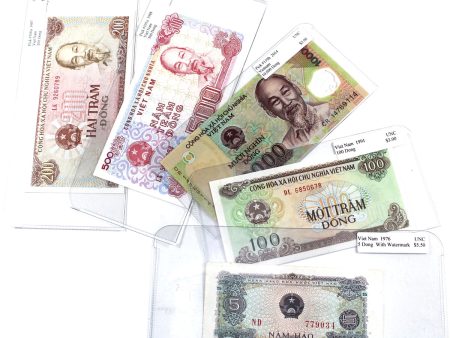 Lot of 5x Vietnam 1976-2014 Notes, Various Denominations, Uncirculated (MS-60), 5Pcs Sale