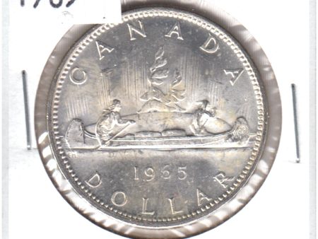 1965 Variety 4 (Large Beads, Pointed 5) Canada Silver $1 in MS-62 (UNC+) or better. Sale