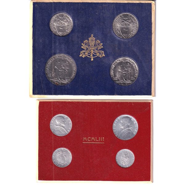 Pair of 1942 & 1953 Vatican 4-Coin Sets Online Sale