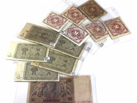 12x Germany Notes, 1929, 1937 & 1944 1, 2 & 20 Marks VG to AU, 12Pcs (Impaired, Dupl.) Hot on Sale