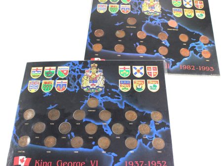 Set of 31x 1937-1952 & 1982-1993 Canada 1-cents in Collector Boards, 31Pcs (Corrosion) Sale