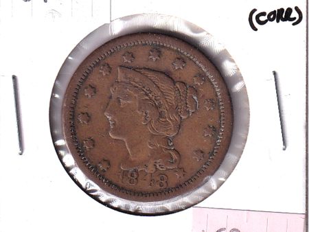 1848 United States Cent in Very Fine (VF-20) impaired. Sale