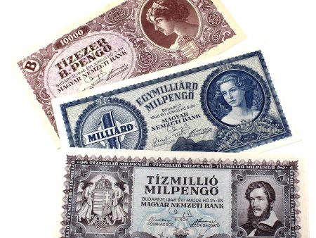 3 x 1946 Hungary notes Milkpengo in Extra Fine or better. 3pcs Online