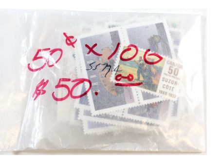 100x 50-cent Unused (Brand New) Postage Stamps from Canada Post, 100Pcs Cheap