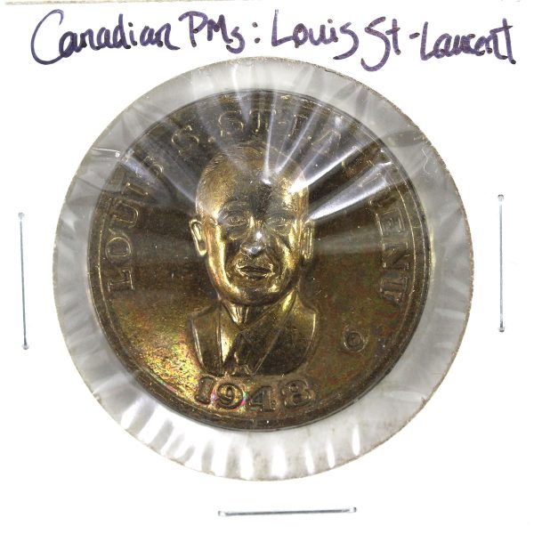 Louis St. Laurent (1948) Prime Minister Commemorative Medalet (Corrosion) on Sale