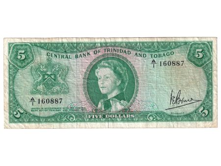 Trinidad and Tobago 1964 5 Dollar Note, Pick #27c, VF Supply