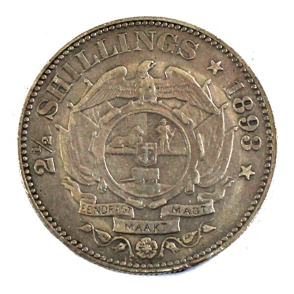 South African Republic 1893 2.5-shillings Very Fine (VF-20) Sale