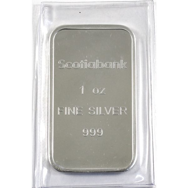 Scotiabank 1oz .999 Silver Bar, Repeating Back (No Tax) Sale