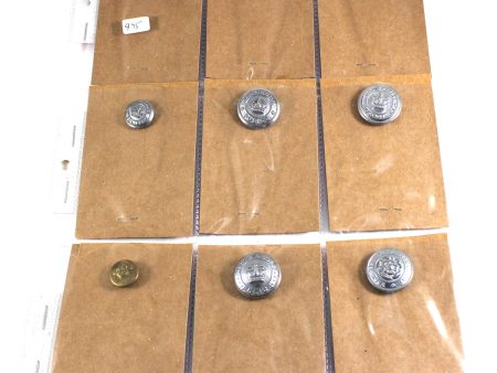 Lot of 9x Police Buttons, Many Great Britain, 9Pcs in Binder Page Online now