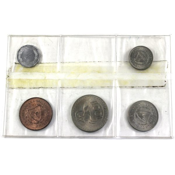 Set of 5x Cyprus 1963 Decimal, 5Pcs in Sleeve (Lightly toned, tape residue on sleeve) Discount