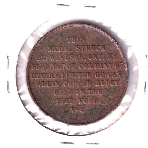 1937 Coronation of George VI Medallion Struck by Ford Motor Co. in Windsor, Ontario Sale