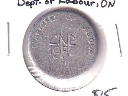 1957 CNE Department of Labour Factory Inspection Branch Token - Safety Pays Supply