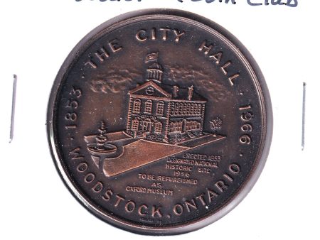 1966 Woodstock Dairy Capital of Canada Coin Club Medallion - City Hall (Copper) Fashion