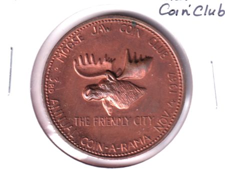 1967 Moose Jaw Coin Club Canada Centennial Medallion: Coin-a-Rama (Corrosion) Online Sale