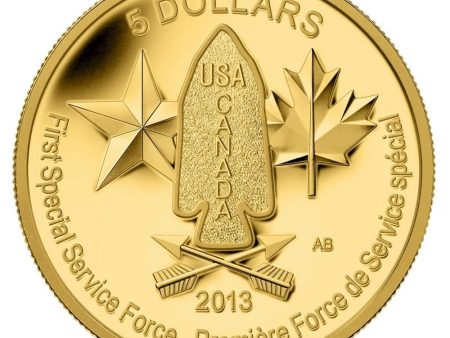 RDC 2013 Canada $5 Devil s Brigade Pure Gold Coin (No Tax) impaired sleeve on Sale