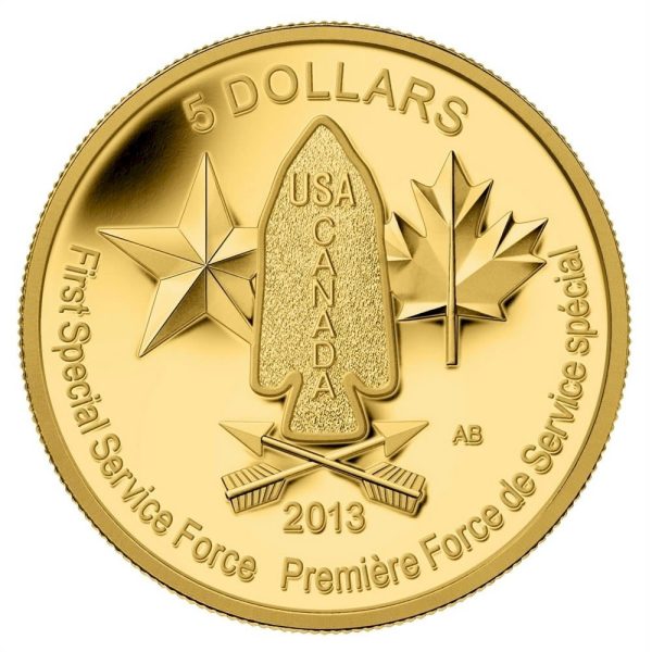 RDC 2013 Canada $5 Devil s Brigade Pure Gold Coin (No Tax) impaired sleeve on Sale