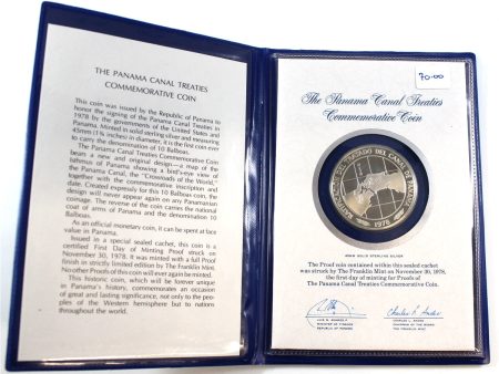 1978 Panama Canal Treaties Commemorative Proof Coin in Original Blue Folder Cheap